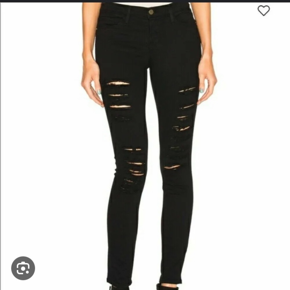 Frame Skinny de Jeanne distressed jeans